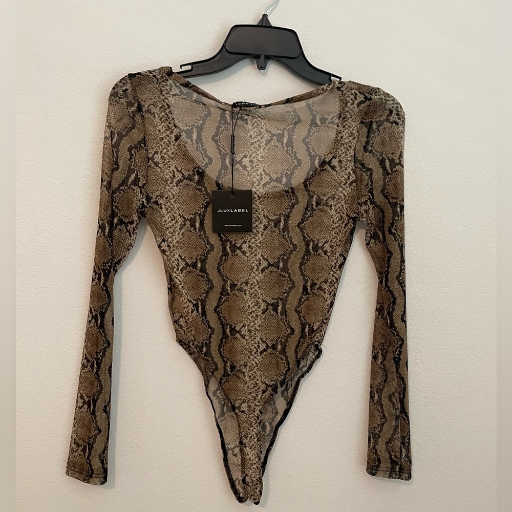 Snakeskin Lulu Mesh Bodysuit - Small
